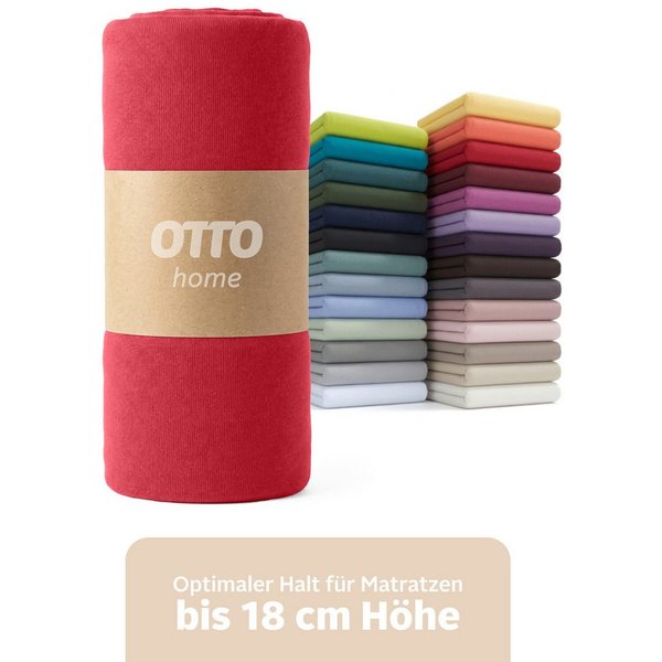 OTTO home Spannbettlaken Physalis Basic und PREMIUM Qualität, 100% Baumwolle, Jersey und Biber, Jersey (110 g/m), Gummizug: rundum, (1 Stück), Bettlaken für Mat