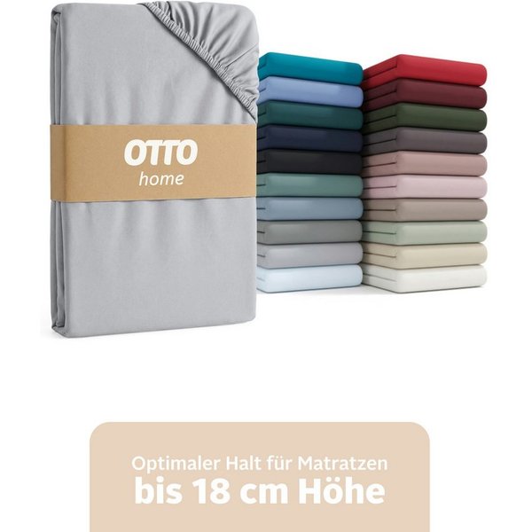 OTTO home Spannbettlaken Physalis Basic und PREMIUM Qualität, 100% Baumwolle, Jersey und Biber, Jersey (160 g/m), Gummizug: rundum, (1 Stück), Bettlaken für Mat