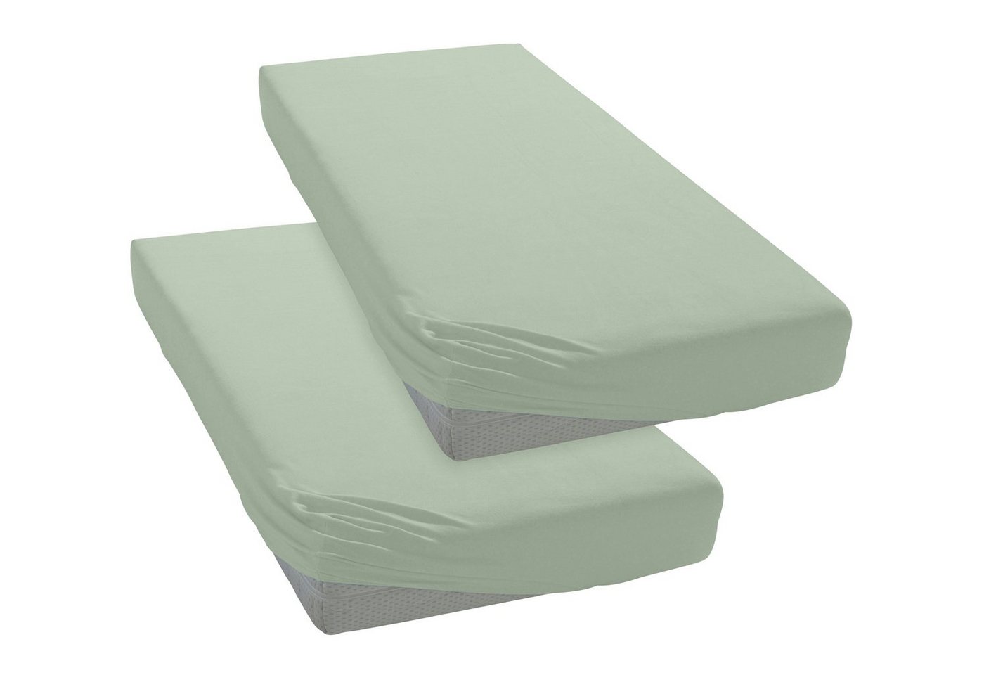 OTTO home Spannbettlaken Physalis Basic und PREMIUM Qualität, 100% Baumwolle, Jersey und Biber, Jersey (110 g/m), Gummizug: rundum, (2 Stück), Bettlaken für Mat – Bild 3 von 5