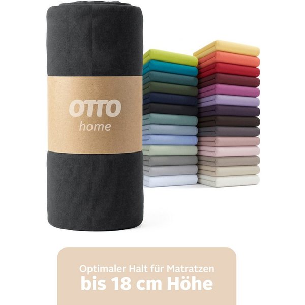 OTTO home Spannbettlaken Physalis Basic und PREMIUM Qualität, 100% Baumwolle, Jersey und Biber, Jersey (110 g/m), Gummizug: rundum, (1 Stück), Bettlaken für Mat