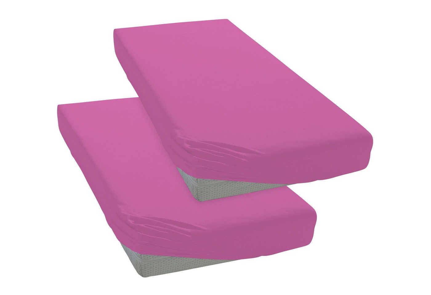 OTTO home Spannbettlaken Physalis Basic und PREMIUM Qualität, 100% Baumwolle, Jersey und Biber, Jersey (110 g/m), Gummizug: rundum, (2 Stück), Bettlaken für Mat – Bild 3 von 5