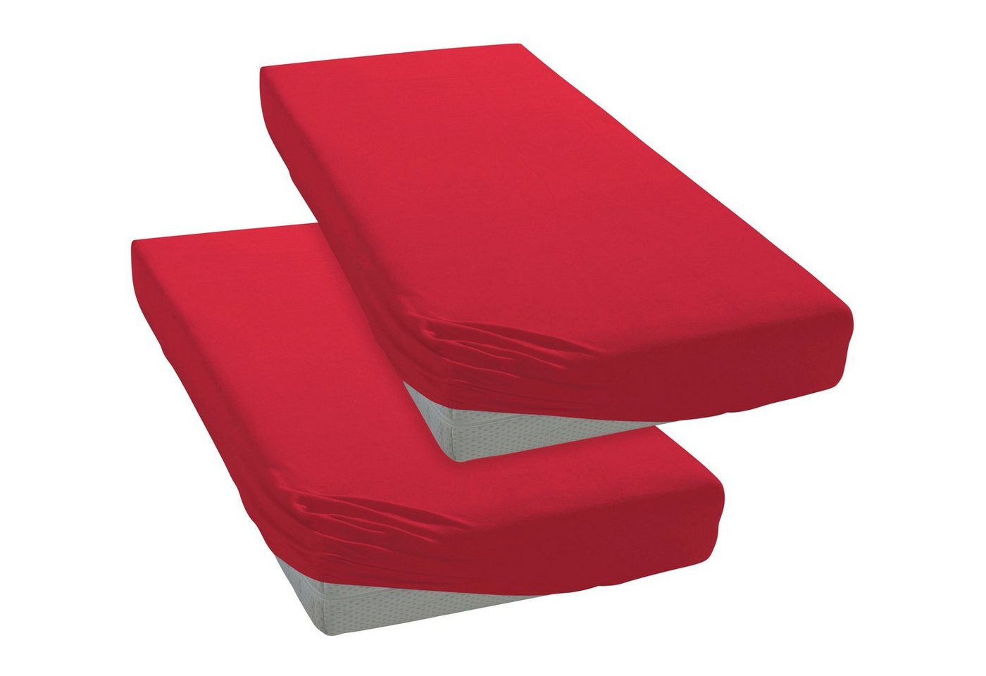 OTTO home Spannbettlaken Physalis Basic und PREMIUM Qualität, 100% Baumwolle, Jersey und Biber, Jersey (160 g/m), Gummizug: rundum, (2 Stück), Bettlaken für Mat – Bild 4 von 5