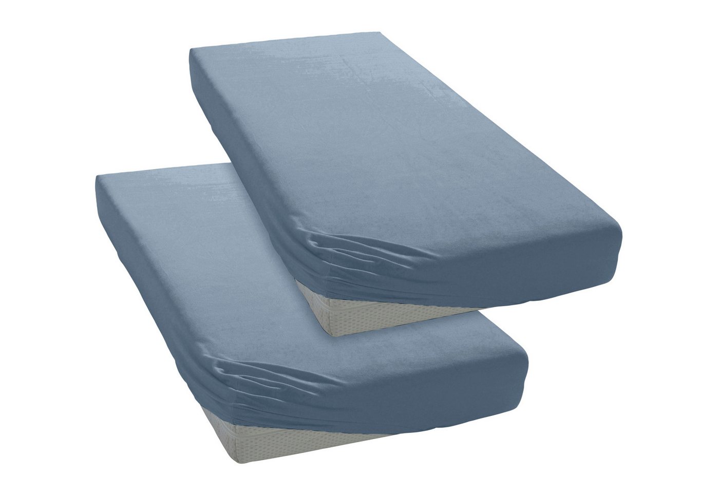 OTTO home Spannbettlaken Physalis Basic und PREMIUM Qualität, 100% Baumwolle, Jersey und Biber, Jersey (110 g/m), Gummizug: rundum, (2 Stück), Bettlaken für Mat – Bild 3 von 5