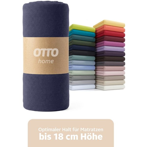 OTTO home Spannbettlaken Physalis Basic und PREMIUM Qualität, 100% Baumwolle, Jersey und Biber, Jersey (110 g/m), Gummizug: rundum, (2 Stück), Bettlaken für Mat