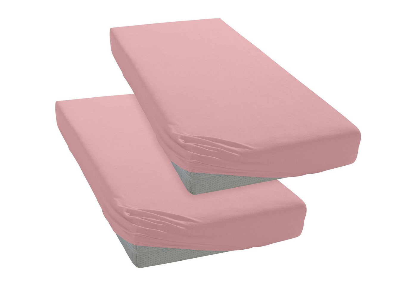 OTTO home Spannbettlaken Physalis Basic und PREMIUM Qualität, 100% Baumwolle, Jersey und Biber, Jersey (110 g/m), Gummizug: rundum, (2 Stück), Bettlaken für Mat – Bild 3 von 5