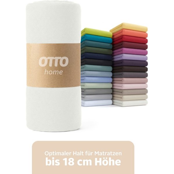 OTTO home Spannbettlaken Physalis Basic und PREMIUM Qualität, 100% Baumwolle, Jersey und Biber, Jersey (110 g/m), Gummizug: rundum, (1 Stück), Bettlaken für Mat