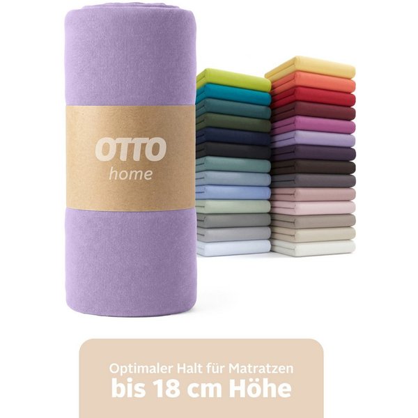OTTO home Spannbettlaken Physalis Basic und PREMIUM Qualität, 100% Baumwolle, Jersey und Biber, Jersey (110 g/m), Gummizug: rundum, (1 Stück), Bettlaken für Mat