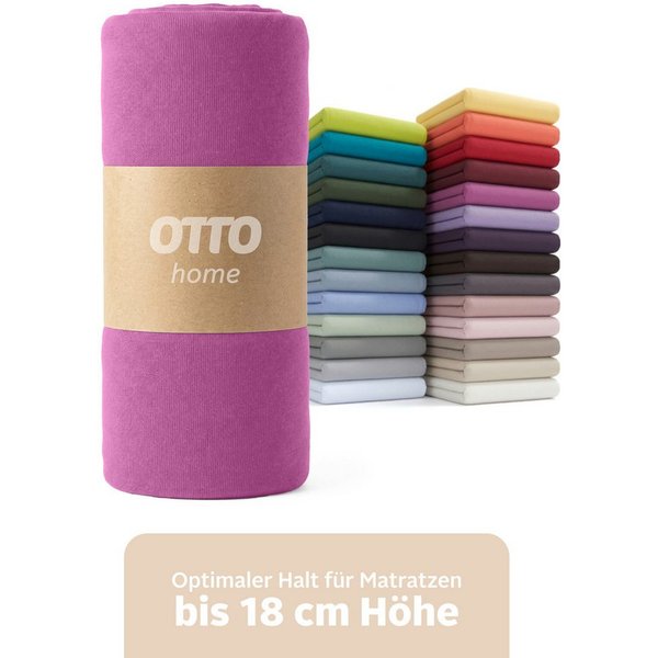 OTTO home Spannbettlaken Physalis Basic und PREMIUM Qualität, 100% Baumwolle, Jersey und Biber, Jersey (110 g/m), Gummizug: rundum, (1 Stück), Bettlaken für Mat