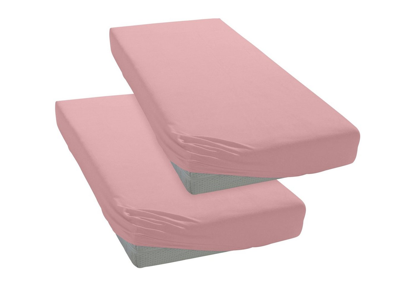 OTTO home Spannbettlaken Physalis Basic und PREMIUM Qualität, 100% Baumwolle, Jersey und Biber, Jersey (160 g/m), Gummizug: rundum, (2 Stück), Bettlaken für Mat – Bild 4 von 5