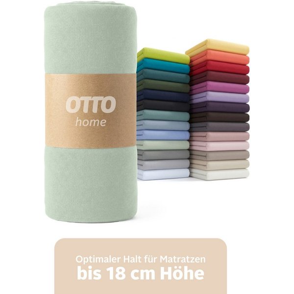 OTTO home Spannbettlaken Physalis Basic und PREMIUM Qualität, 100% Baumwolle, Jersey und Biber, Jersey (110 g/m), Gummizug: rundum, (2 Stück), Bettlaken für Mat