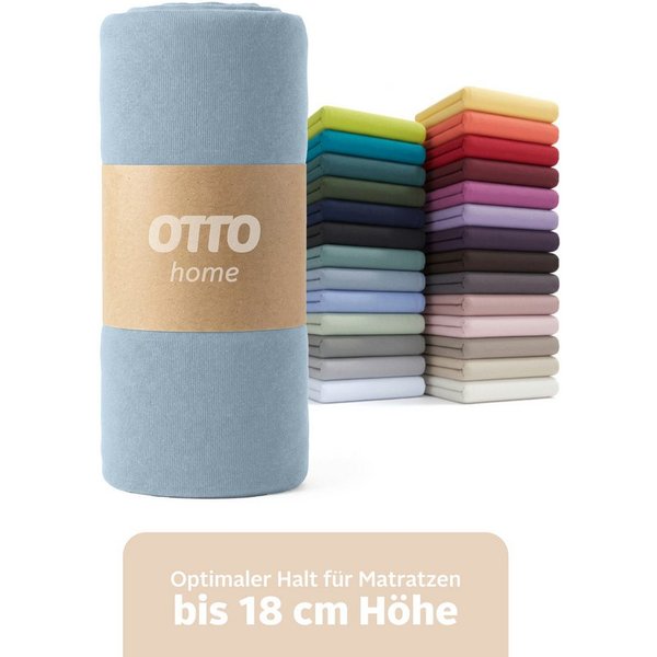 OTTO home Spannbettlaken Physalis Basic und PREMIUM Qualität, 100% Baumwolle, Jersey und Biber, Jersey (110 g/m), Gummizug: rundum, (1 Stück), Bettlaken für Mat