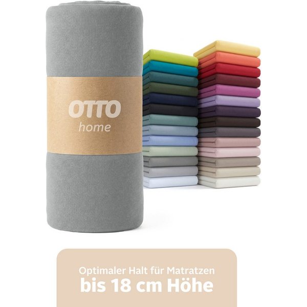 OTTO home Spannbettlaken Physalis Basic und PREMIUM Qualität, 100% Baumwolle, Jersey und Biber, Jersey (110 g/m), Gummizug: rundum, (2 Stück), Bettlaken für Mat
