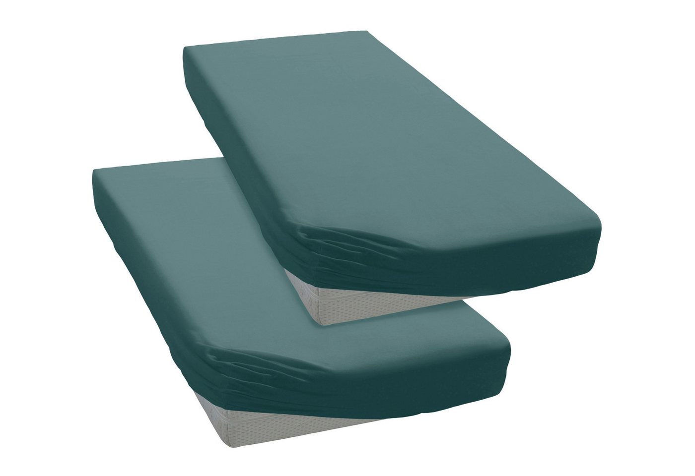 OTTO home Spannbettlaken Physalis Basic und PREMIUM Qualität, 100% Baumwolle, Jersey und Biber, Jersey (110 g/m), Gummizug: rundum, (2 Stück), Bettlaken für Mat – Bild 3 von 5