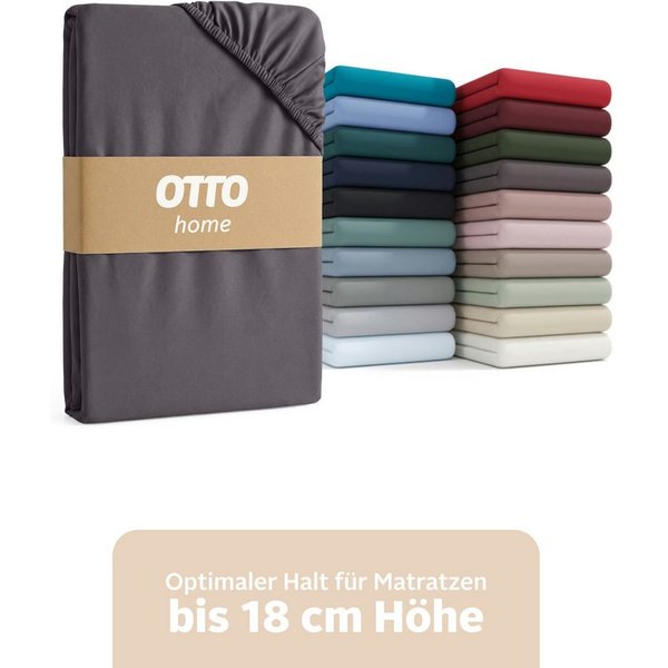 OTTO home Spannbettlaken Physalis Basic und PREMIUM Qualität, 100% Baumwolle, Jersey und Biber, Jersey (160 g/m), Gummizug: rundum, (1 Stück), Bettlaken für Mat