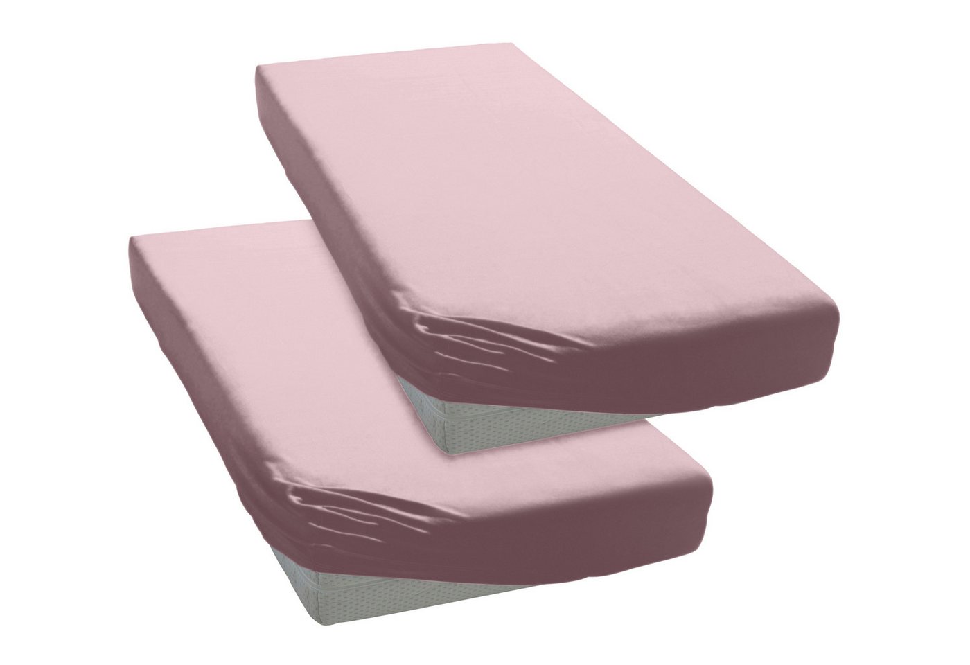OTTO home Spannbettlaken Physalis Basic und PREMIUM Qualität, 100% Baumwolle, Jersey und Biber, Jersey (110 g/m), Gummizug: rundum, (2 Stück), Bettlaken für Mat – Bild 3 von 5
