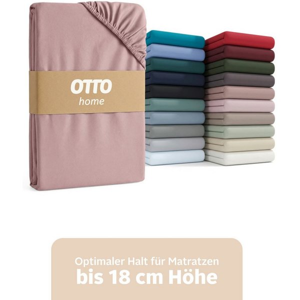 OTTO home Spannbettlaken Physalis Basic und PREMIUM Qualität, 100% Baumwolle, Jersey und Biber, Jersey (160 g/m), Gummizug: rundum, (1 Stück), Bettlaken für Mat