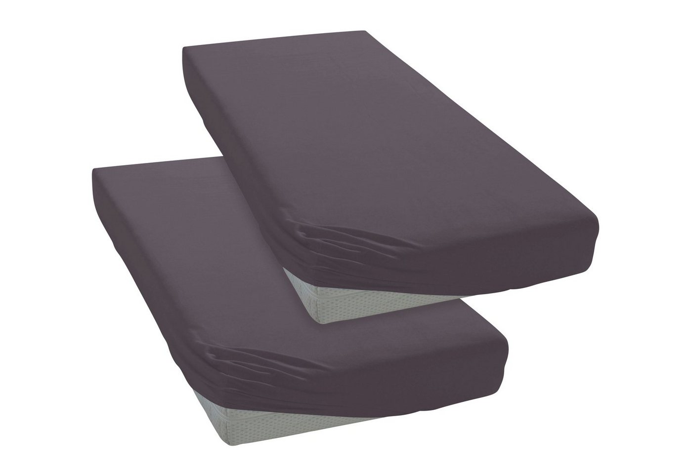 OTTO home Spannbettlaken Physalis Basic und PREMIUM Qualität, 100% Baumwolle, Jersey und Biber, Jersey (160 g/m), Gummizug: rundum, (2 Stück), Bettlaken für Mat – Bild 4 von 5