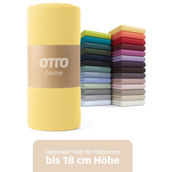 OTTO home Spannbettlaken Physalis Basic und PREMIUM Qualität, 100% Baumwolle, Jersey und Biber, Jersey (110 g/m), Gummizug: rundum, (1 Stück), Bettlaken für Mat