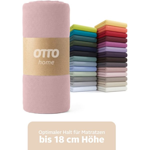 OTTO home Spannbettlaken Physalis Basic und PREMIUM Qualität, 100% Baumwolle, Jersey und Biber, Jersey (110 g/m), Gummizug: rundum, (1 Stück), Bettlaken für Mat