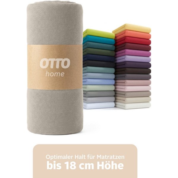 OTTO home Spannbettlaken Physalis Basic und PREMIUM Qualität, 100% Baumwolle, Jersey und Biber, Jersey (110 g/m), Gummizug: rundum, (1 Stück), Bettlaken für Mat