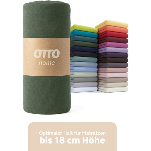OTTO home Spannbettlaken Physalis Basic und PREMIUM Qualität, 100% Baumwolle, Jersey und Biber, Jersey (110 g/m), Gummizug: rundum, (1 Stück), Bettlaken für Mat