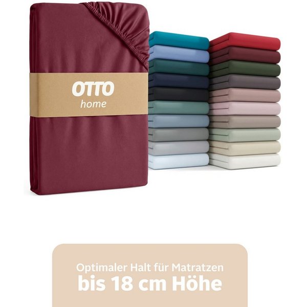 OTTO home Spannbettlaken Physalis Basic und PREMIUM Qualität, 100% Baumwolle, Jersey und Biber, Jersey (160 g/m), Gummizug: rundum, (2 Stück), Bettlaken für Mat