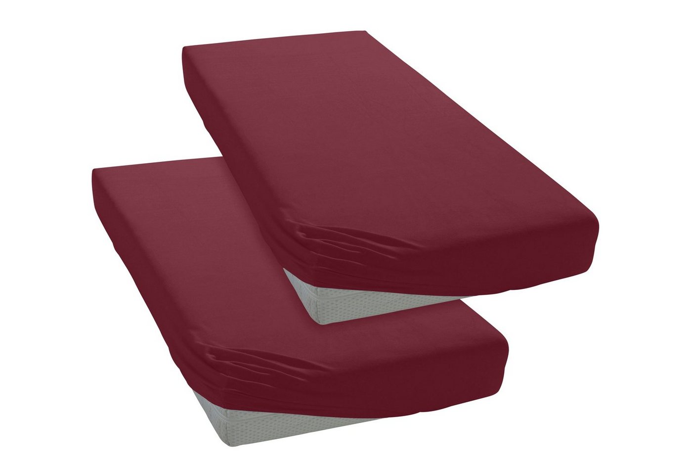 OTTO home Spannbettlaken Physalis Basic und PREMIUM Qualität, 100% Baumwolle, Jersey und Biber, Jersey (160 g/m), Gummizug: rundum, (2 Stück), Bettlaken für Mat – Bild 4 von 5