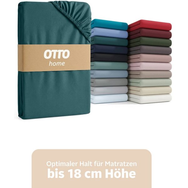 OTTO home Spannbettlaken Physalis Basic und PREMIUM Qualität, 100% Baumwolle, Jersey und Biber, Jersey (160 g/m), Gummizug: rundum, (2 Stück), Bettlaken für Mat
