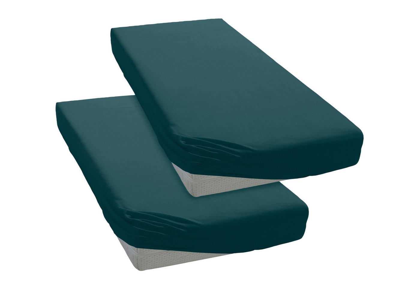 OTTO home Spannbettlaken Physalis Basic und PREMIUM Qualität, 100% Baumwolle, Jersey und Biber, Jersey (160 g/m), Gummizug: rundum, (2 Stück), Bettlaken für Mat – Bild 4 von 5