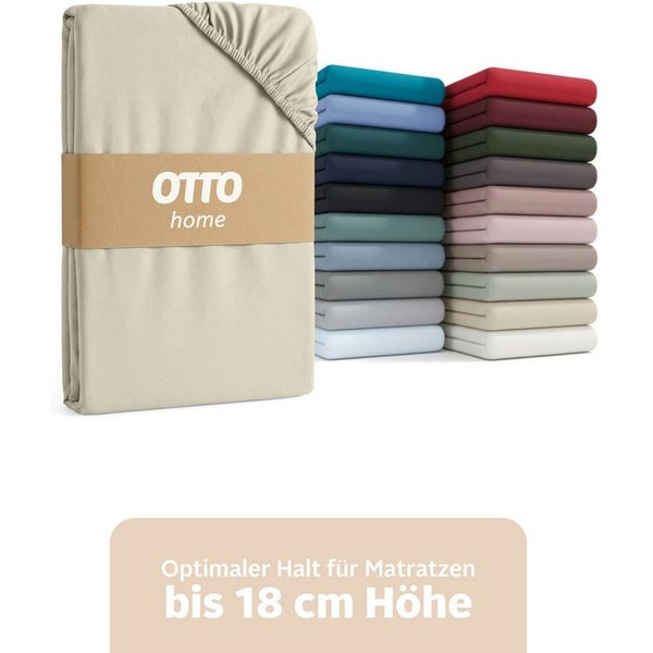 OTTO home Spannbettlaken Physalis Basic und PREMIUM Qualität, 100% Baumwolle, Jersey und Biber, Jersey (160 g/m), Gummizug: rundum, (1 Stück), Bettlaken für Mat