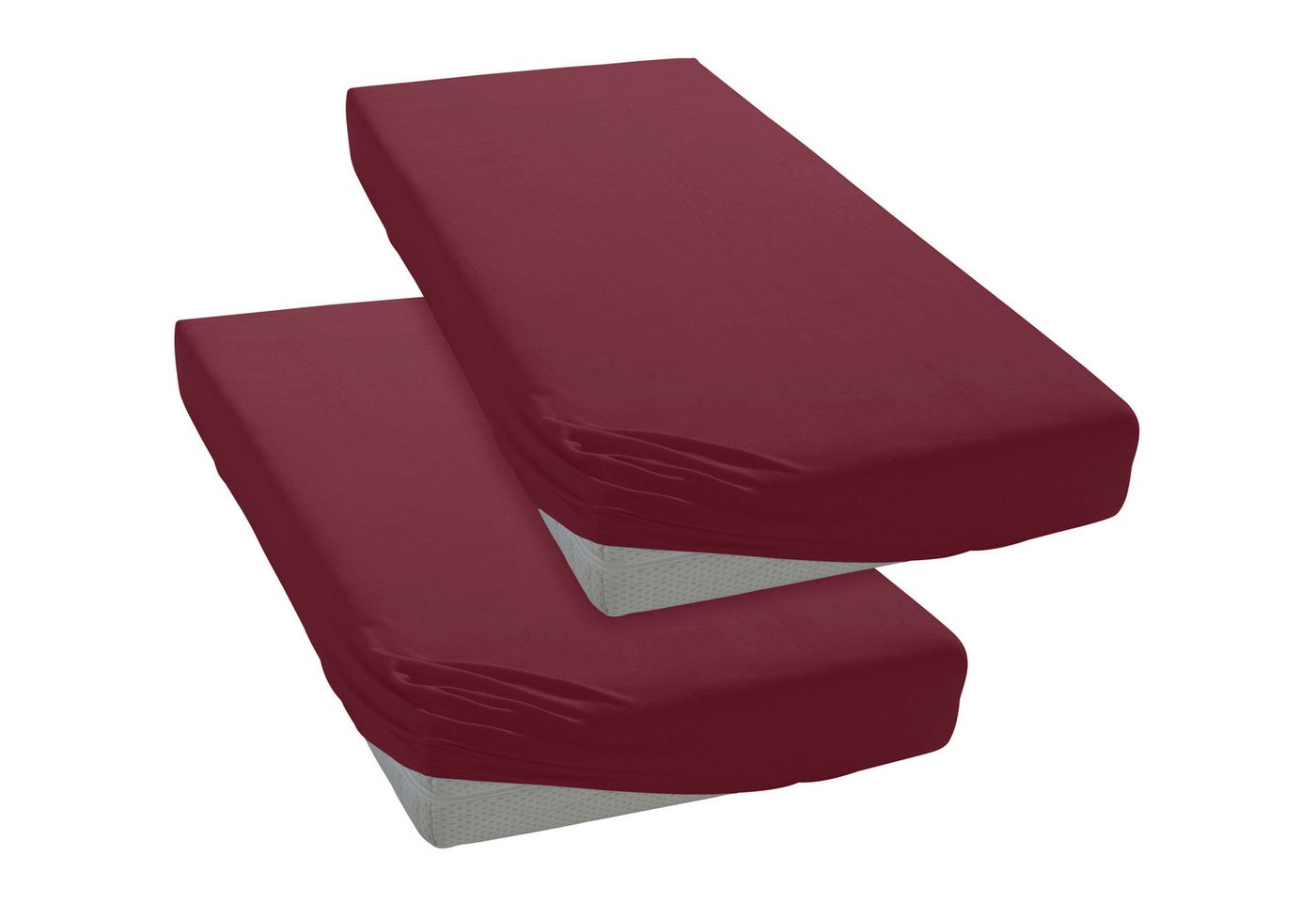 OTTO home Spannbettlaken Physalis Basic und PREMIUM Qualität, 100% Baumwolle, Jersey und Biber, Jersey (110 g/m), Gummizug: rundum, (2 Stück), Bettlaken für Mat – Bild 3 von 5