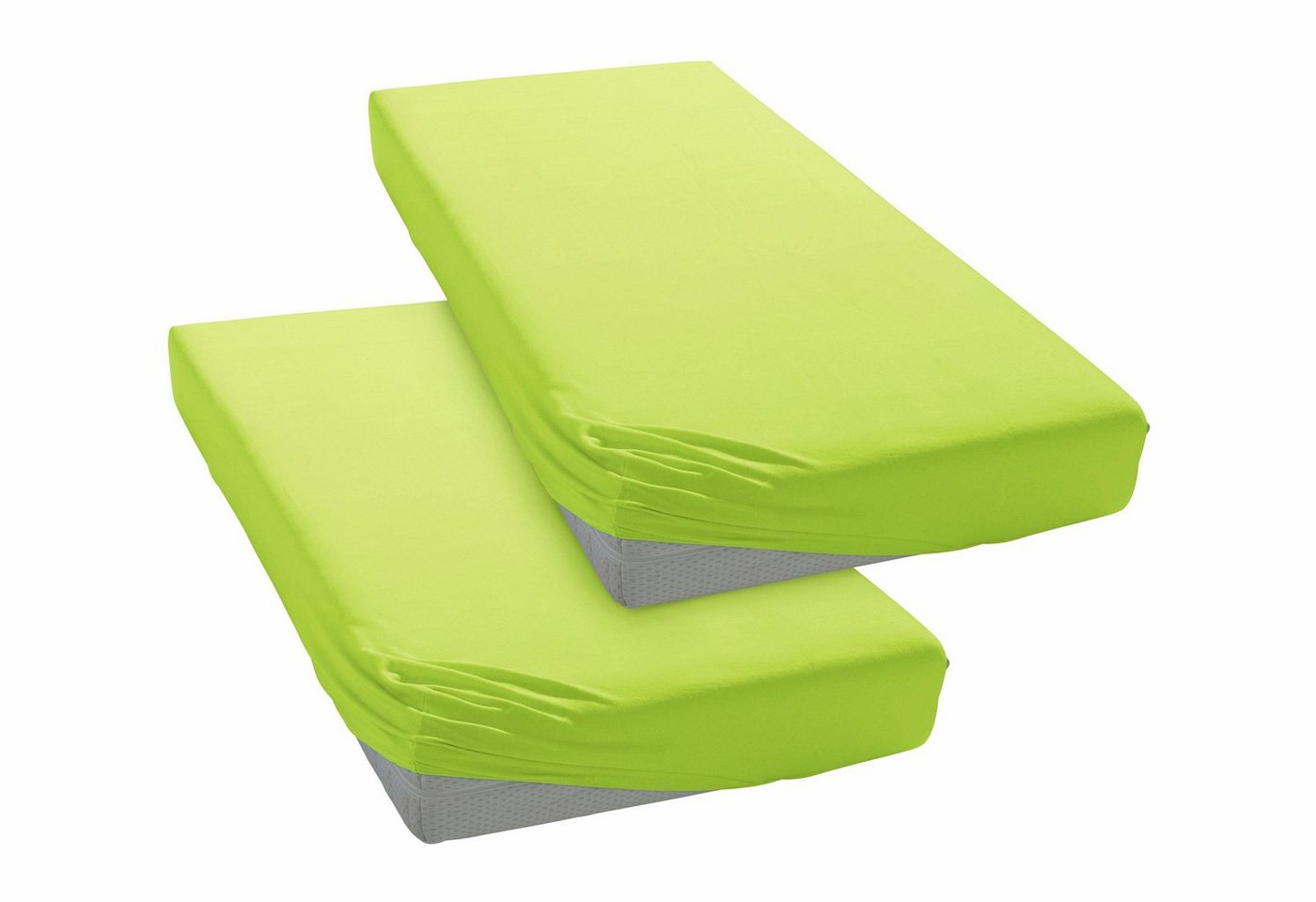 OTTO home Spannbettlaken Physalis Basic und PREMIUM Qualität, 100% Baumwolle, Jersey und Biber, Jersey (110 g/m), Gummizug: rundum, (2 Stück), Bettlaken für Mat – Bild 3 von 5