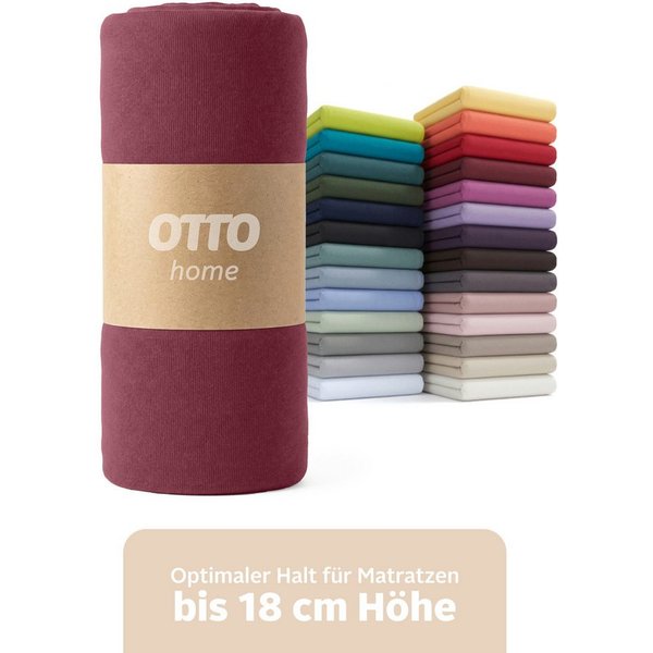 OTTO home Spannbettlaken Physalis Basic und PREMIUM Qualität, 100% Baumwolle, Jersey und Biber, Jersey (110 g/m), Gummizug: rundum, (1 Stück), Bettlaken für Mat