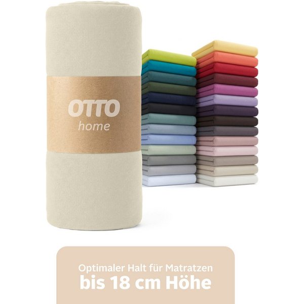 OTTO home Spannbettlaken Physalis Basic und PREMIUM Qualität, 100% Baumwolle, Jersey und Biber, Jersey (110 g/m), Gummizug: rundum, (1 Stück), Bettlaken für Mat