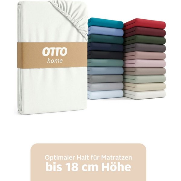 OTTO home Spannbettlaken Physalis Basic und PREMIUM Qualität, 100% Baumwolle, Jersey und Biber, Jersey (160 g/m), Gummizug: rundum, (1 Stück), Bettlaken für Mat