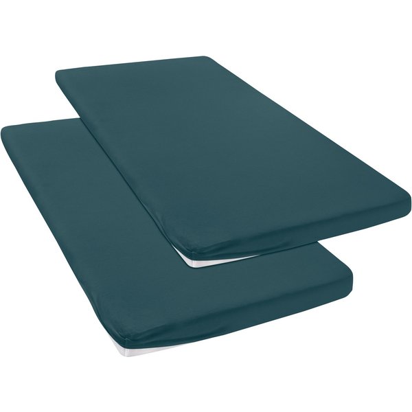 OTTO home Spannbettlaken Topper Basic, in Gr. 90x200, 140x200 oder 180x200 cm, Baumwoll-Jersey, Gummizug: rundum, (2 Stück), Baumwolle, Matratzen bis 8 cm Höhe,