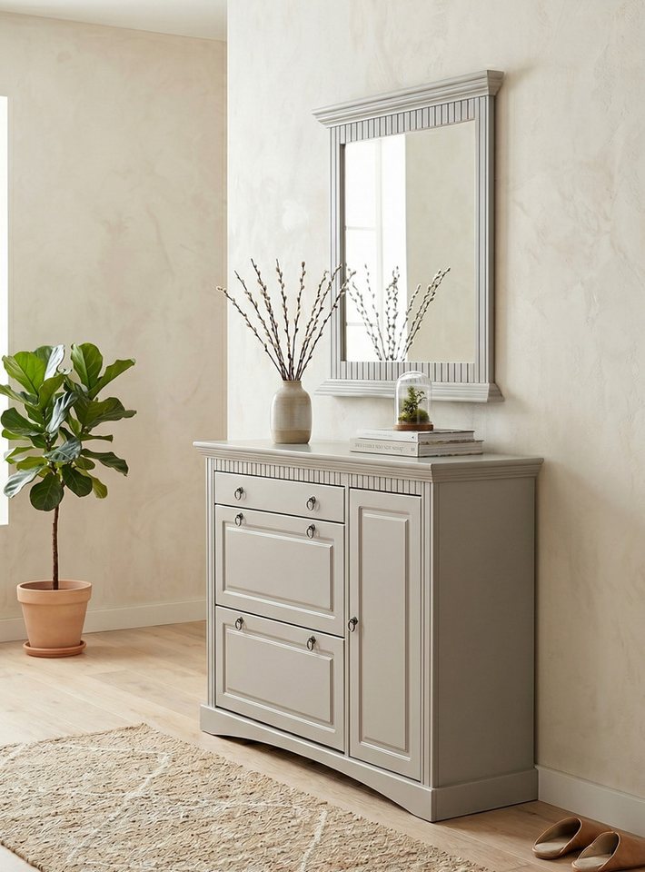 OTTO home Spiegel Rustic, Garderobenspiegel, Landhausstil (Made in Europe), Rahmen in Kiefer massiv, Breite 78 cm, mit Zierfräsungen – Bild 4 von 5