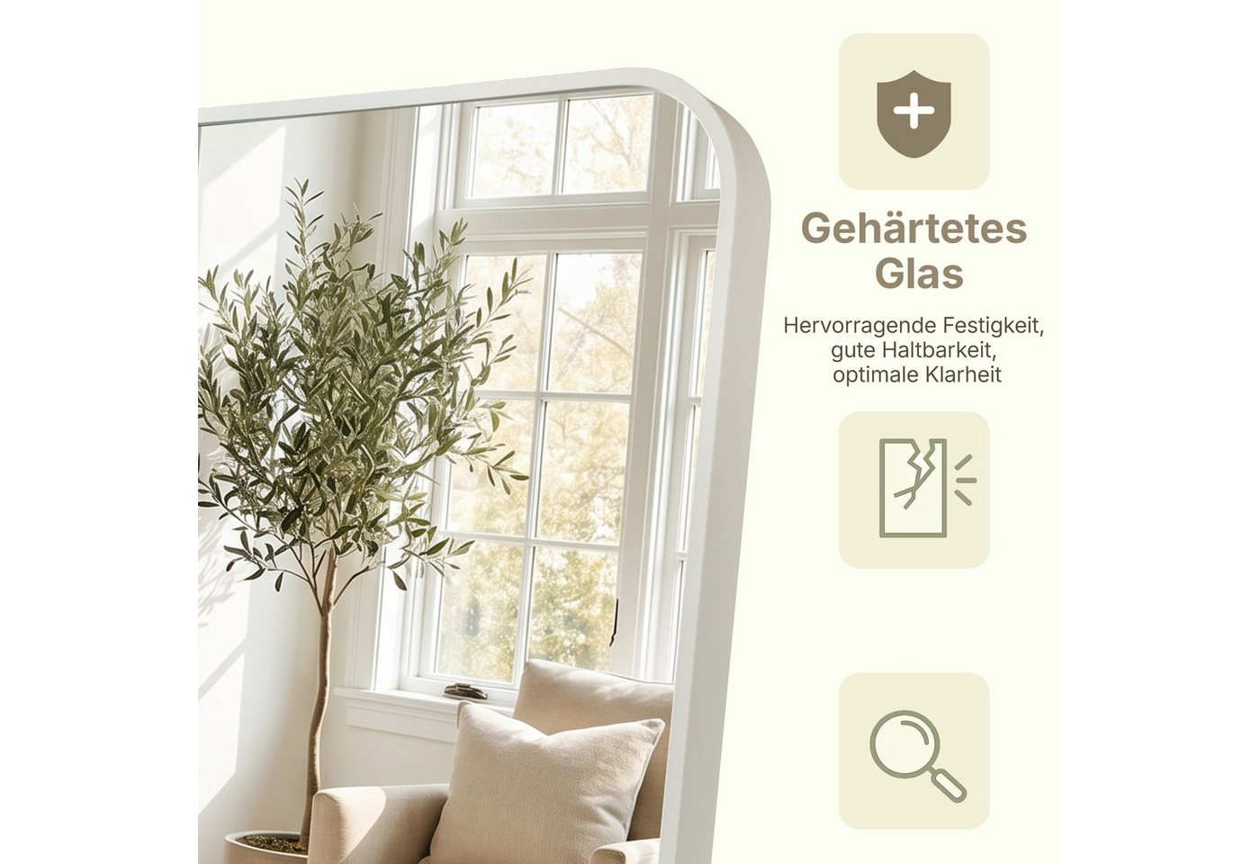 OTTO home Spiegel Standspiegel Addrik, wahlweise in 2 Größen 150x40cm oder 160x50cm (als Wandspiegel und Standspiegel einsetzbar, Rahmen aus Metall), Ganzkörper – Bild 5 von 5
