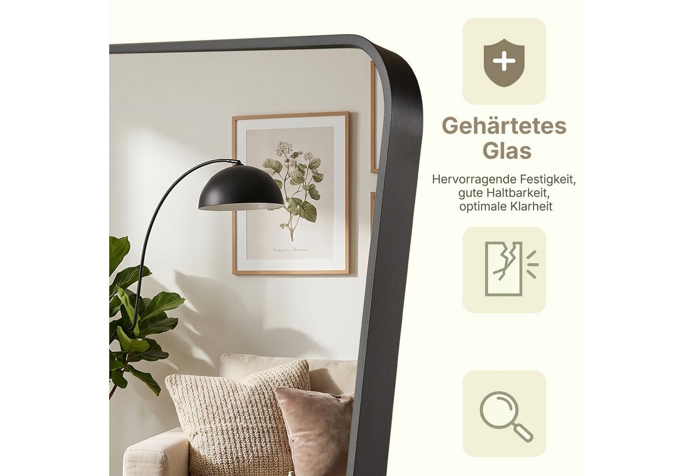 OTTO home Spiegel Standspiegel Addrik, wahlweise in 2 Größen 150x40cm oder 160x50cm (als Wandspiegel und Standspiegel einsetzbar, Rahmen aus Metall), Ganzkörper – Bild 5 von 5