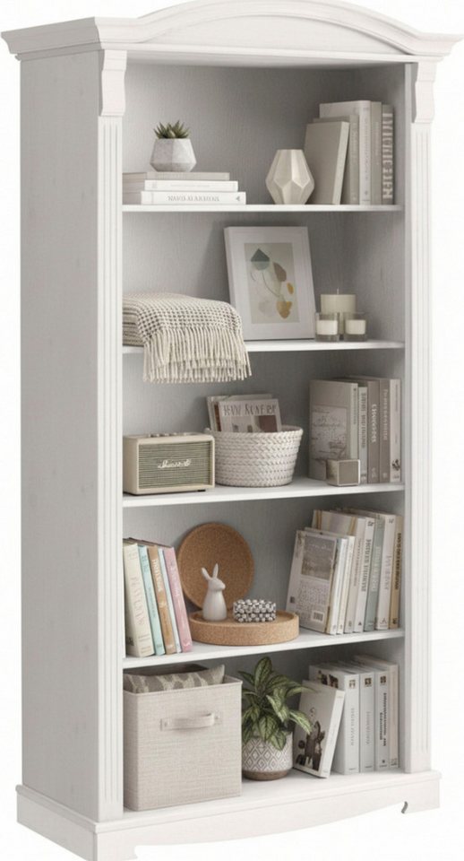 OTTO home Standregal Anna, Regal, Aktenregal, Bücherregal, aus massiver Kiefer, Breite 96 cm, mit schönen Details und Fräsungen – Bild 5 von 5