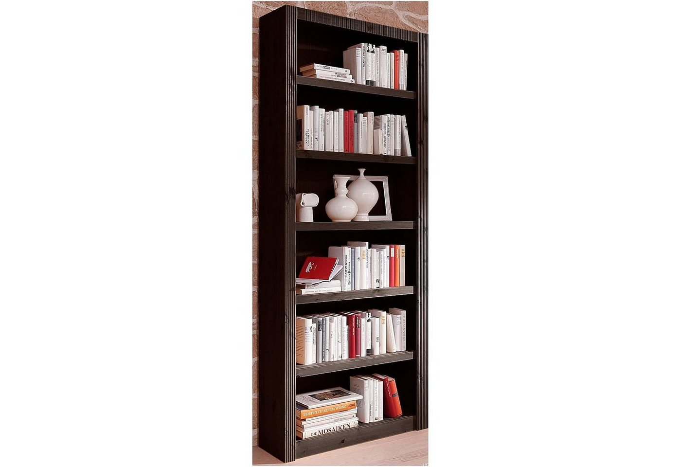 OTTO home Standregal Bergen Bücherregal mit 5 Einlegeböden und einer natürlichen Maserung, aus massivem Kiefernholz mit 6 Fächern, 82,5cm breit – Bild 5 von 5