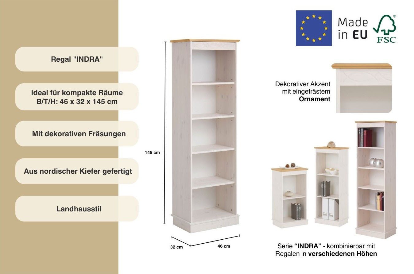 OTTO home Standregal Indra, Höhe 145 cm – Bild 3 von 5