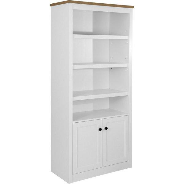 OTTO home Standregal Rigny, aus MDF, mit Holz-Zierleiste, schwarzem Metallgriff, Höhe 180,5 cm