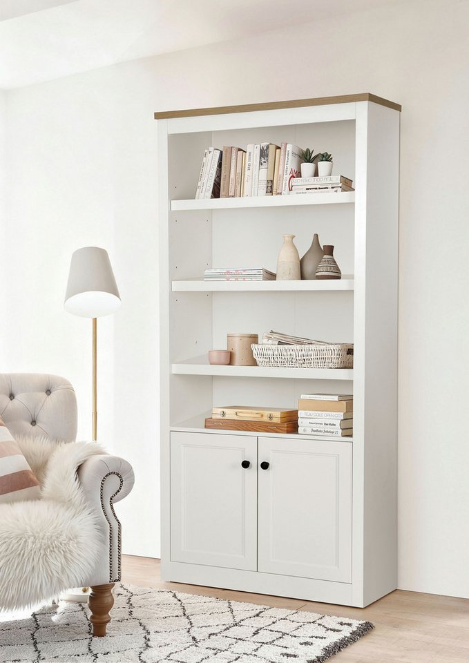 OTTO home Standregal Rigny, aus MDF, mit Holz-Zierleiste, schwarzem Metallgriff, Höhe 180,5 cm – Bild 2 von 5