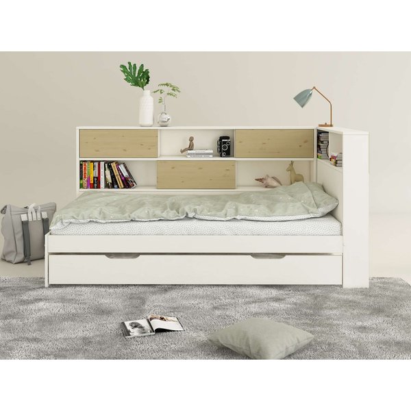 OTTO home Stauraumbett Amance, Kopfteil beidseitig montierbar, stabil und langlebig, Stauraum (Außenmaße B/T/H: 110,2/220,1/106,9 cm), FSC® zertifiziert, inklus