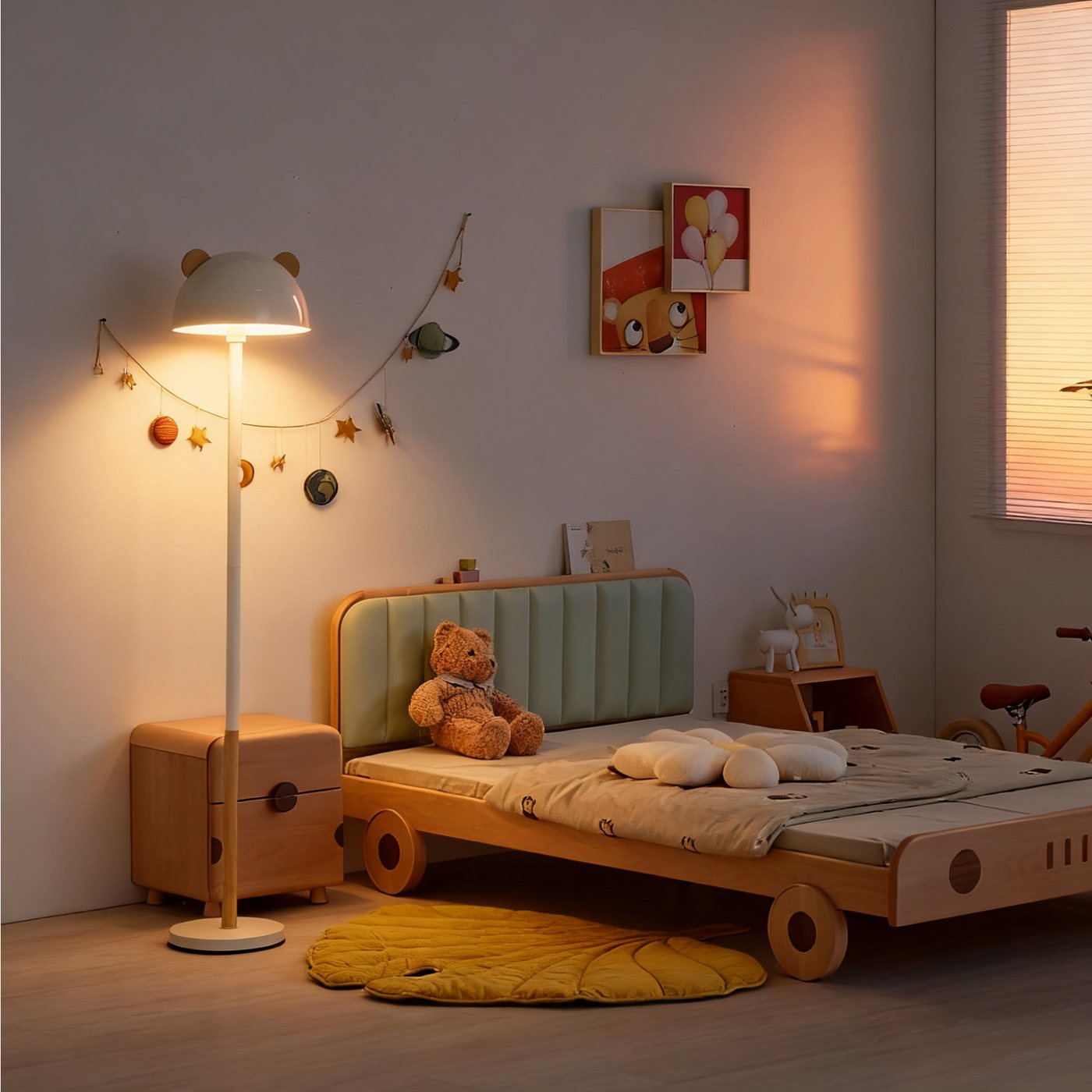 OTTO home Stehlampe Alinn, ohne Leuchtmittel, Leuchtmittel wechselbar, ideale Kinderzimmerleuchte, H: 1,4m, Lampe Leuchte mit Öhrchen – Bild 3 von 5