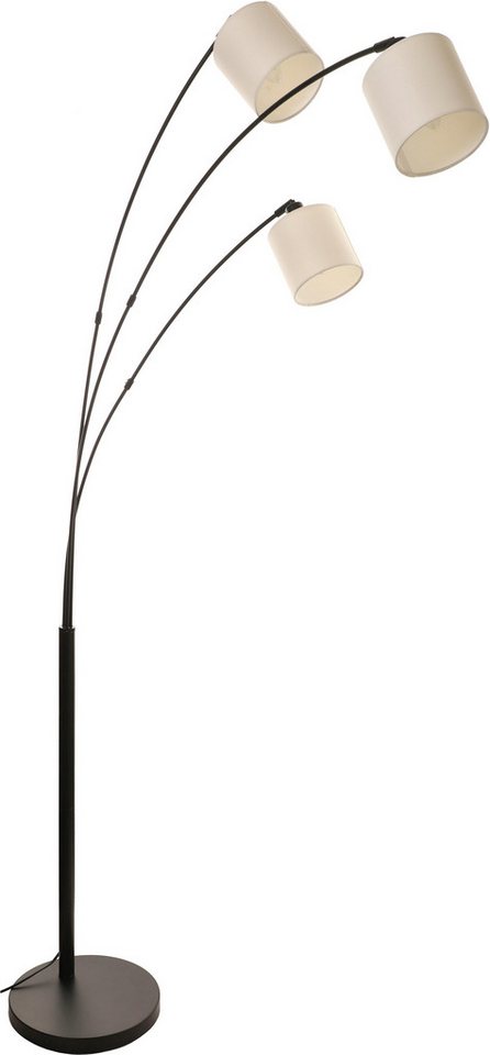 OTTO home Stehlampe Avveline, Stehleuchte 3-flammig Leinenschirm 148 cm hoch Bogenlampe E14 – Bild 5 von 5
