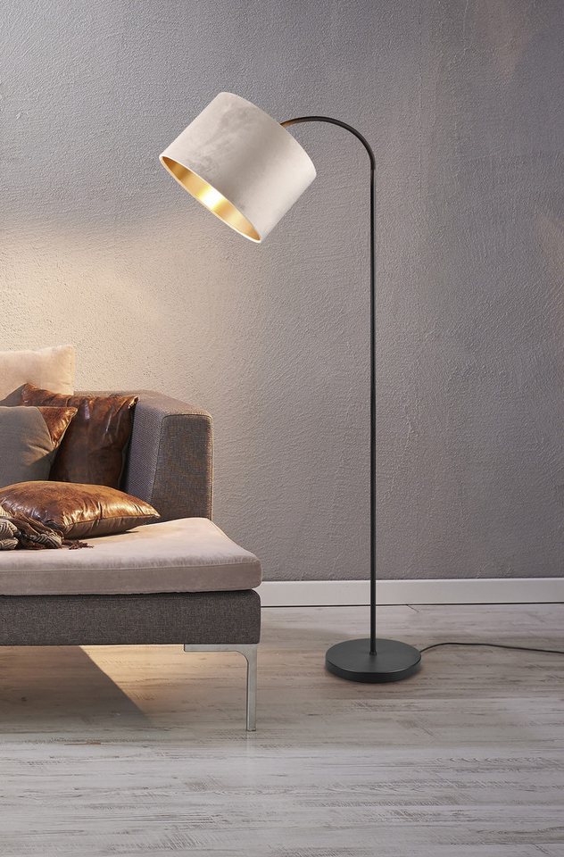 OTTO home Stehlampe Jerrett, Stehleuchte 156cm, mit Fußschalter exkl 1x E27 Leuchtmittel, Ein-/Ausschalter, Leuchtmittel wechselbar, warmweiß - kaltweiß, geboge – Bild 2 von 5