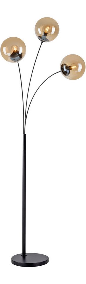 OTTO home Stehlampe Nellin, ohne Leuchtmittel, Stehleuchte mit großen Glaskugeln amberfarben oder opal matt weiß – Bild 4 von 5