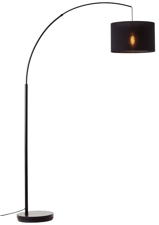 OTTO home Stehlampe Stellan, Ein-/Ausschalter, ohne Leuchtmittel, Bogenlampe Textilschirm Stoff Ø 36cm, E27, Fußschalter, Bogenleuchte – Bild 2 von 5